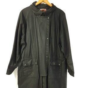 Kakadu Traders Duster Coat Men's XL Black Cotton Oilskin Distressed Australia